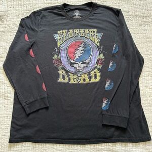 Grateful Dead Black 2018 Skull Logo Long Sleeve Tee Jerry Garcia Size 2XL
